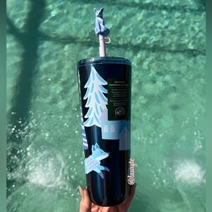 Starbucks Blue Fox Straw Topper Stainless Steel Tumbler